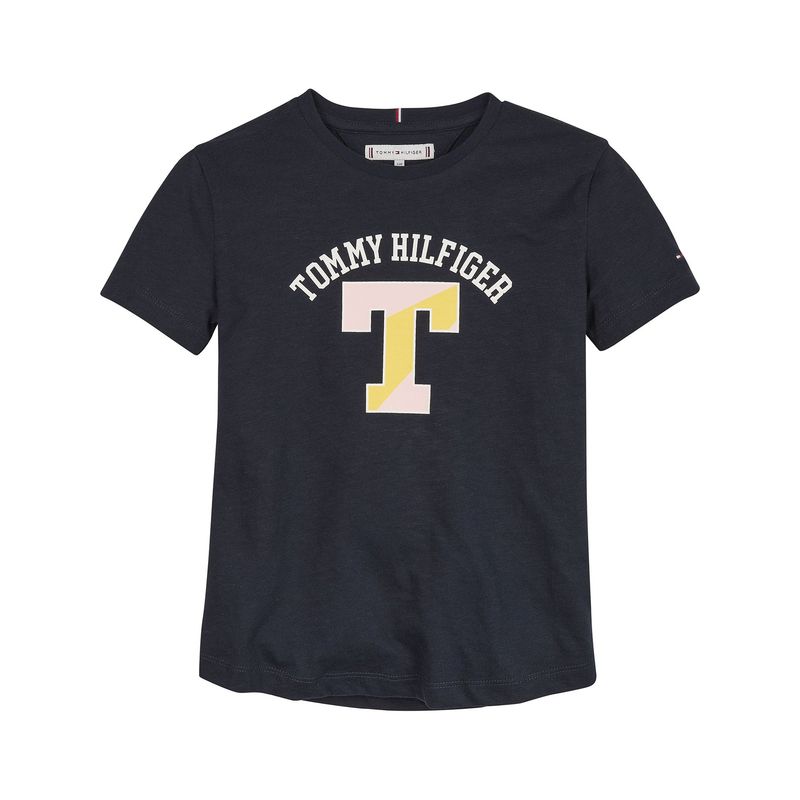 TOMMY HILFIGER - Polera Varsity Con Logo Azul Niña Tommy Hilfiger
