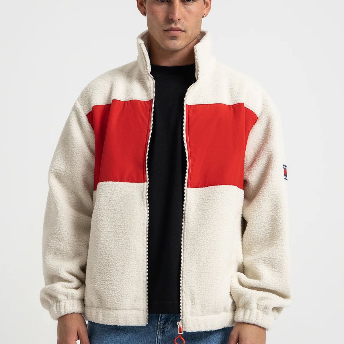 TOMMY HILFIGER - Chaqueta Relax Polar Beige Tommy Jeans