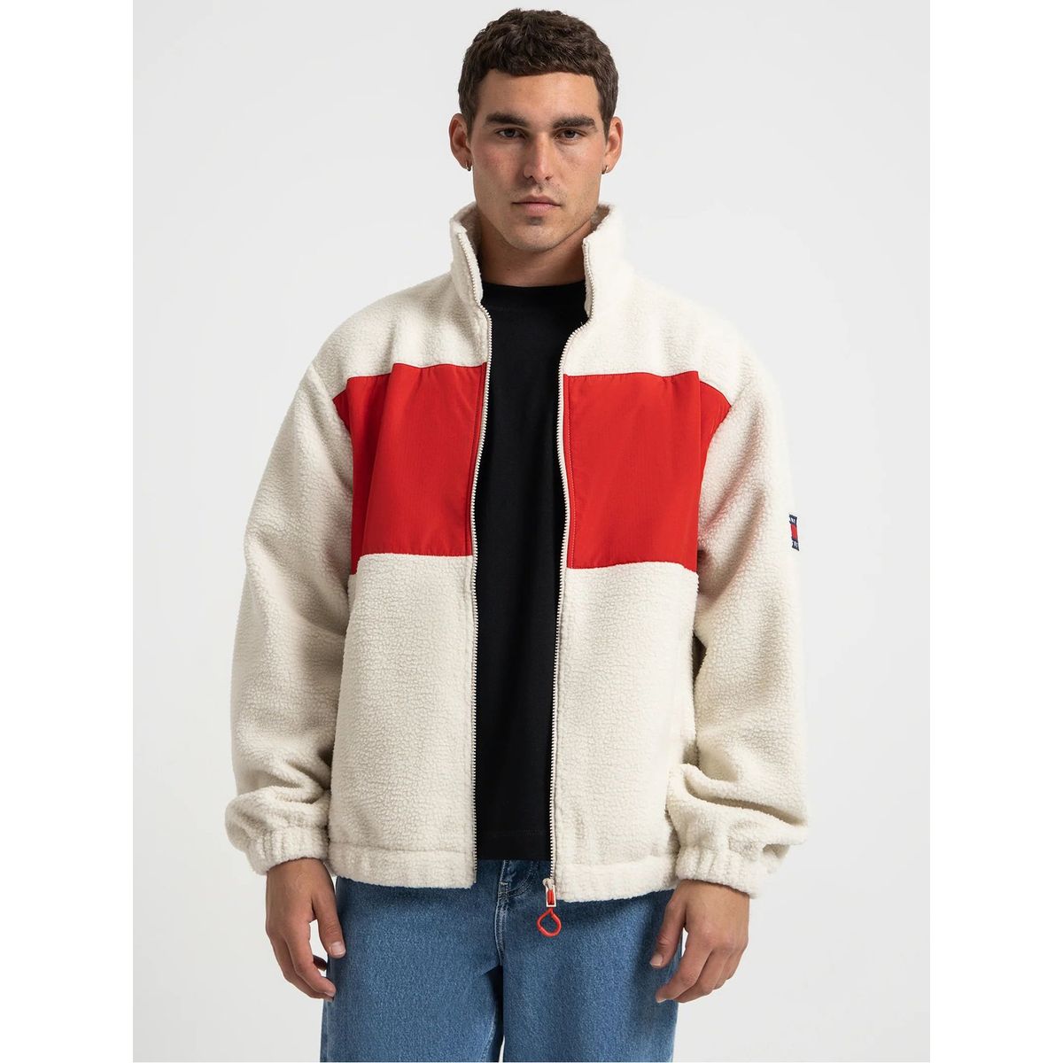 TOMMY HILFIGER - Chaqueta Relax Polar Beige Tommy Jeans
