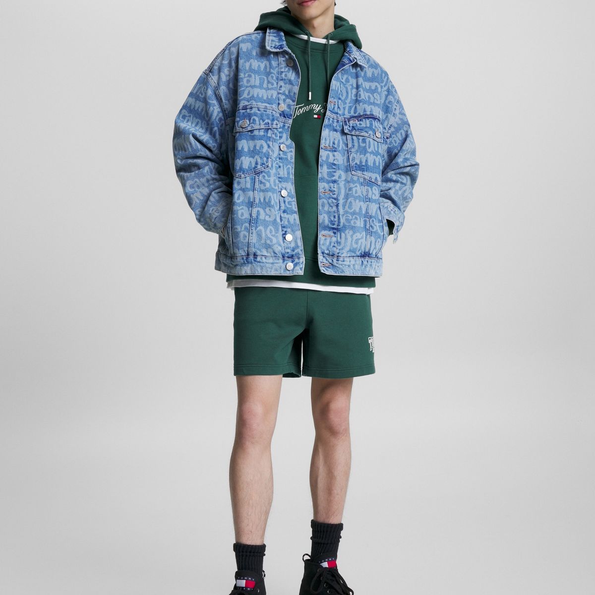 TOMMY HILFIGER - Shorts Entry Beach  Verde Tommy Jeans