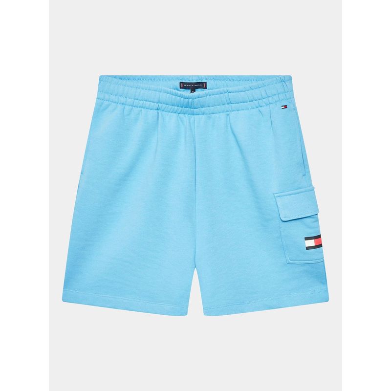 TOMMY HILFIGER - Short Con Bolsillo Y Logo Celeste Tommy Hilfiger Niño