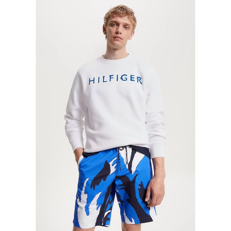TOMMY HILFIGER - Polerón Con Logo Artístico Blanco Tommy Hilfiger