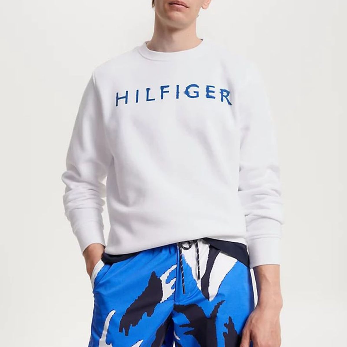 TOMMY HILFIGER - Polerón Con Logo Artístico Blanco Tommy Hilfiger