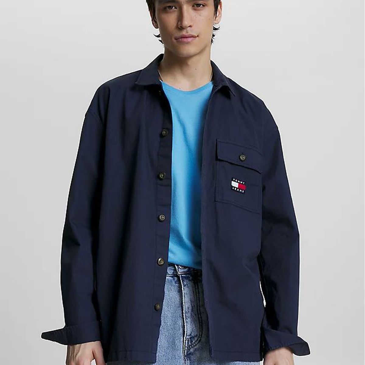 TOMMY HILFIGER - Sobrecamisa Regular De Algodón Azul Tommy Jeans