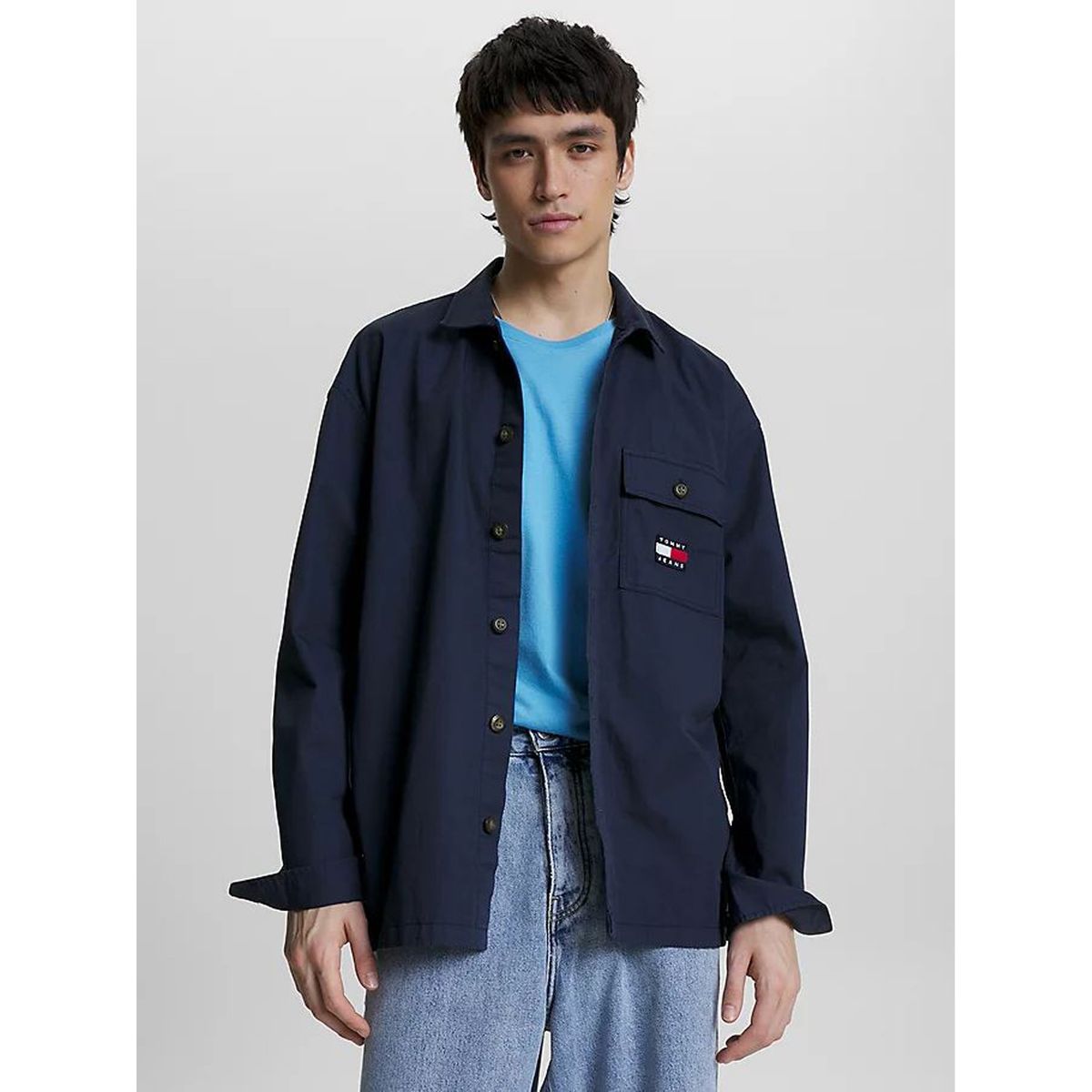 TOMMY HILFIGER - Sobrecamisa Regular De Algodón Azul Tommy Jeans