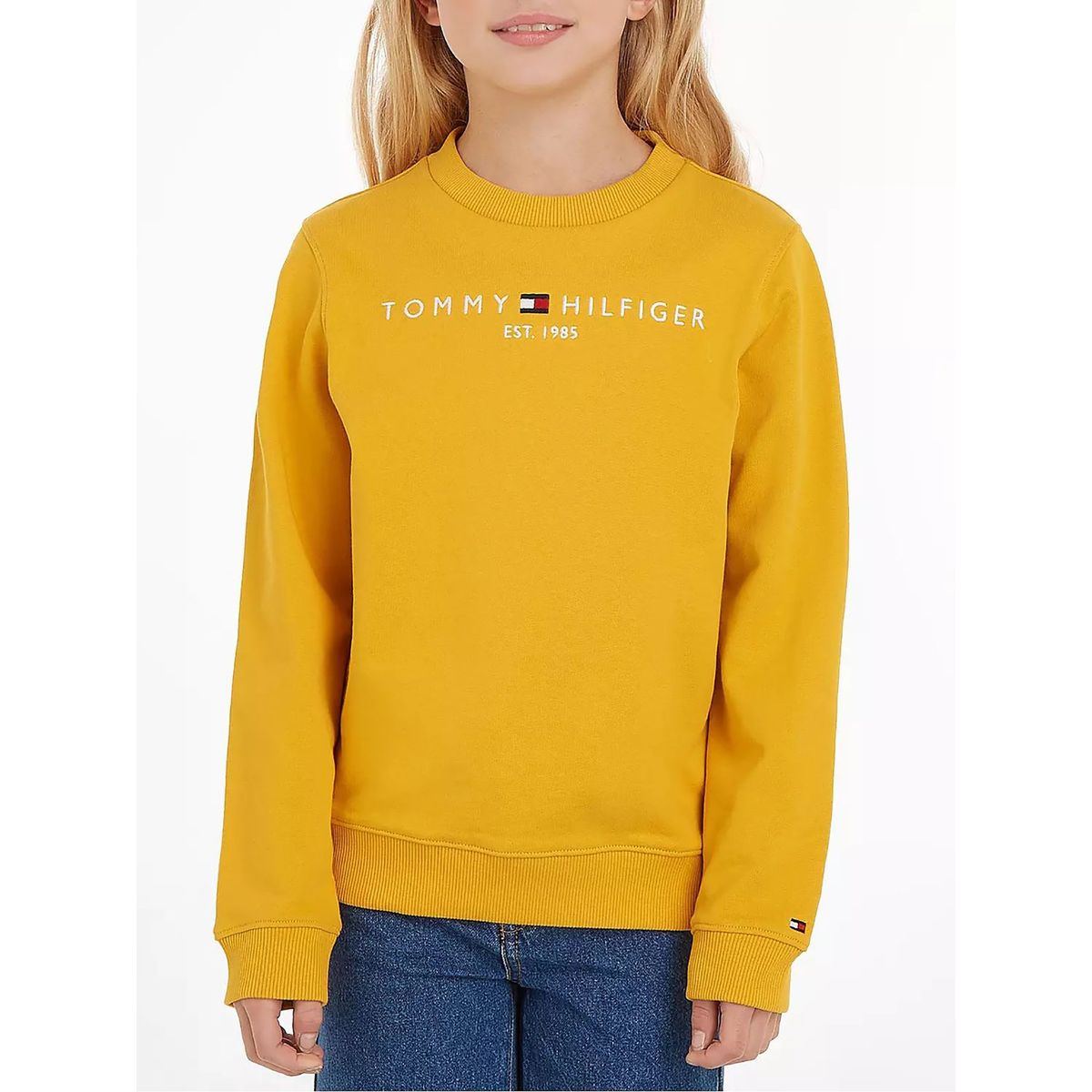 TOMMY HILFIGER - Polerón Essential Con Logo Amarillo Niña Tommy Hilfiger