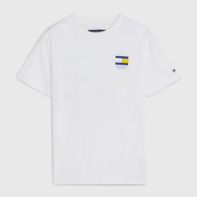 TOMMY HILFIGER - Polera Multi Banderas Blanco Tommy Hilfiger Niño