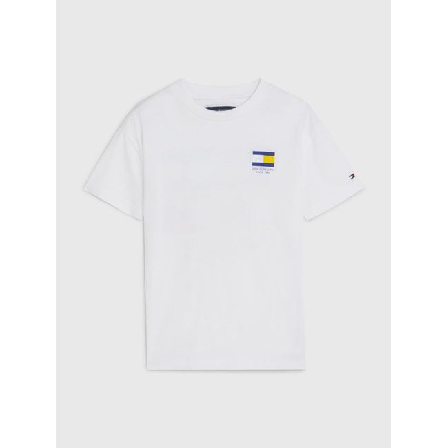 TOMMY HILFIGER - Polera Multi Banderas Blanco Tommy Hilfiger Niño