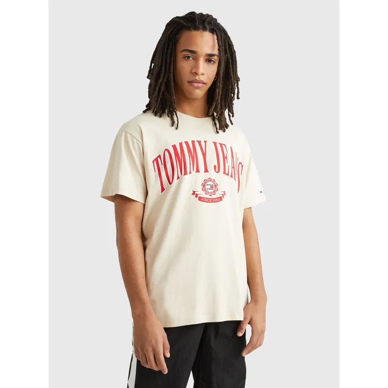 TOMMY HILFIGER - Polera Relaxed Modern Prep Beige Tommy Jeans