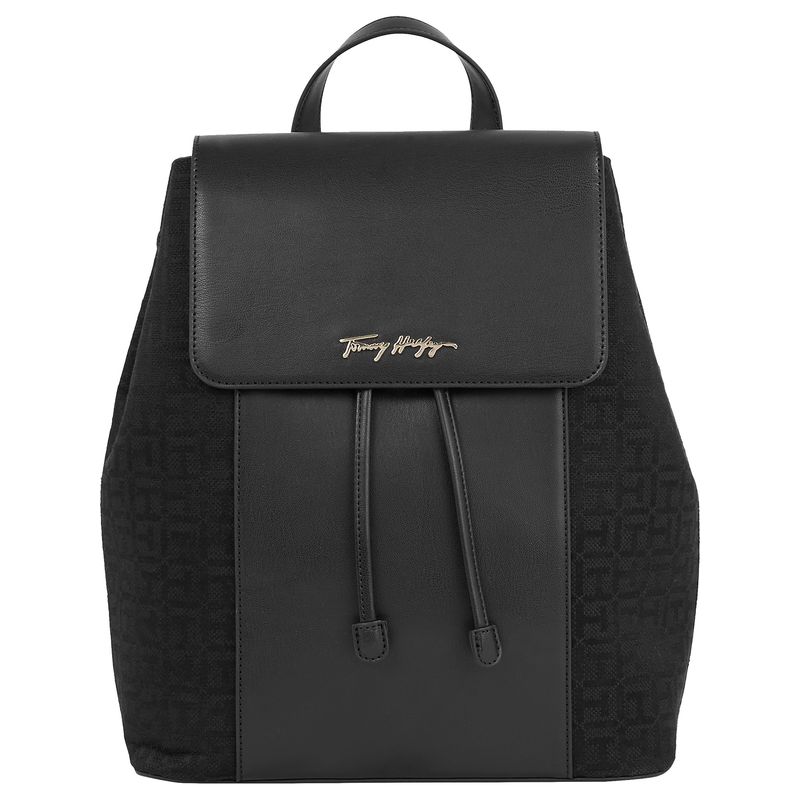 TOMMY HILFIGER - Mochila Feminine Jacquard Negro Tommy Hilfiger