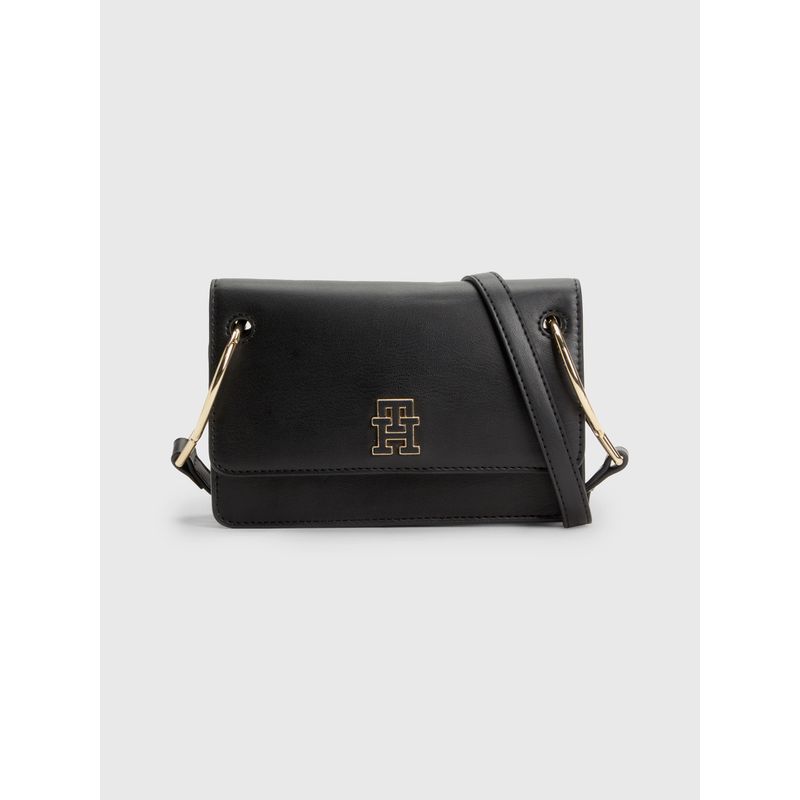 TOMMY HILFIGER - Bolso Cruzado Con Monograma Negro Tommy Hilfiger