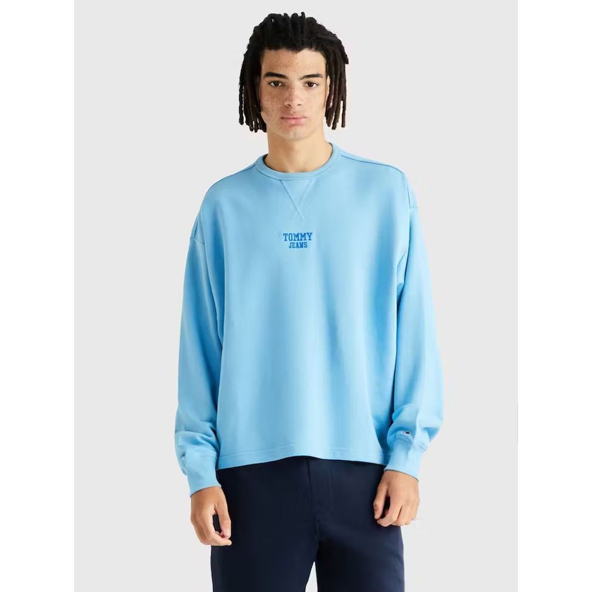 TOMMY HILFIGER - Polerón Relaxed Modern Boxy Celeste Tommy Jeans