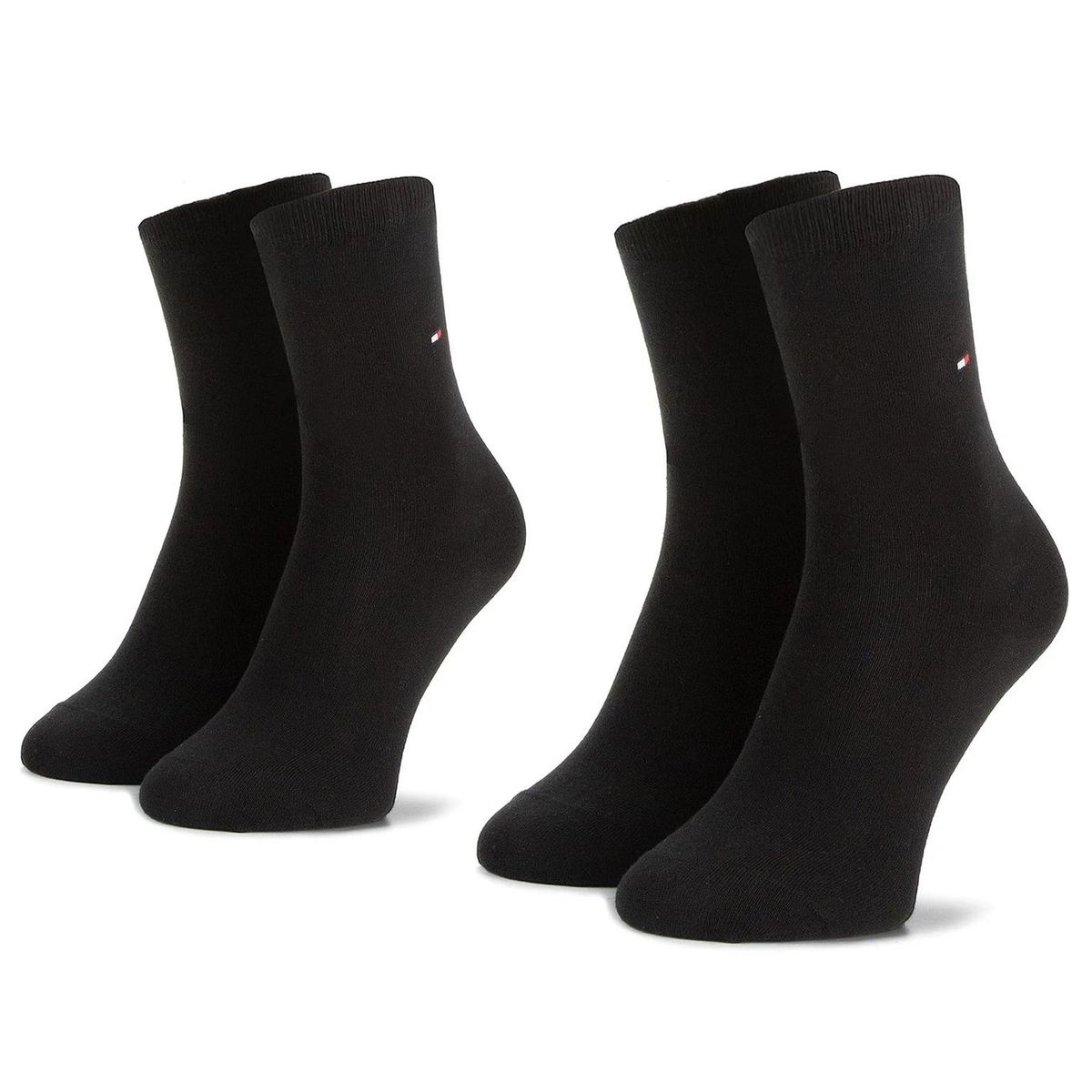 TOMMY HILFIGER - Pack De 2 Calcetines Con Logo Bordado Negro Tommy Hilfiger