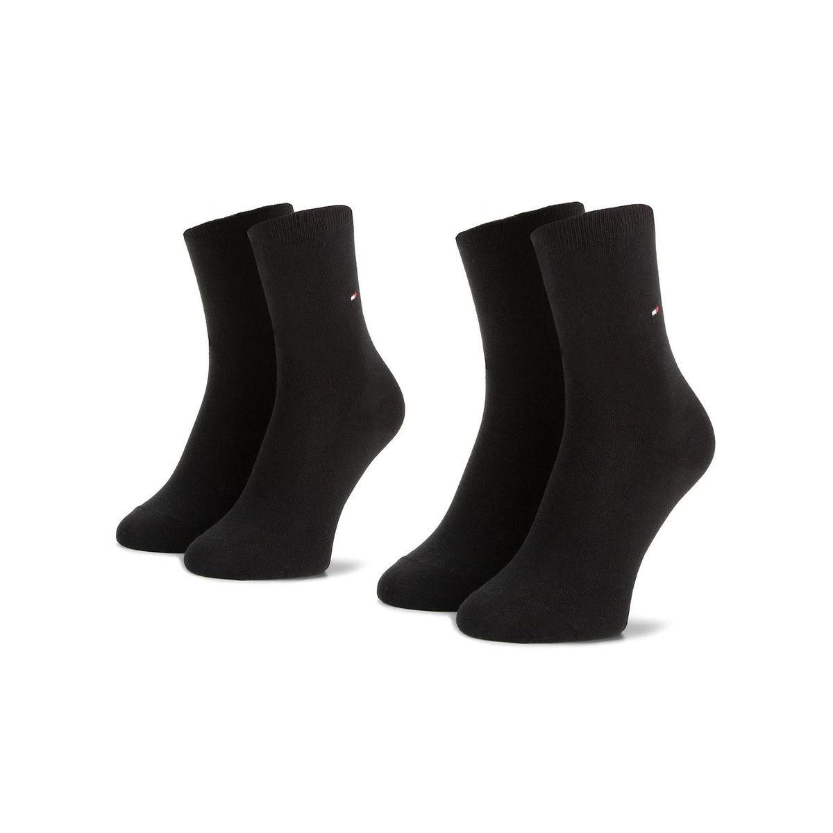TOMMY HILFIGER - Pack De 2 Calcetines Con Logo Bordado Negro Tommy Hilfiger