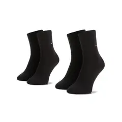 TOMMY HILFIGER - Pack De 2 Calcetines Con Logo Bordado Negro