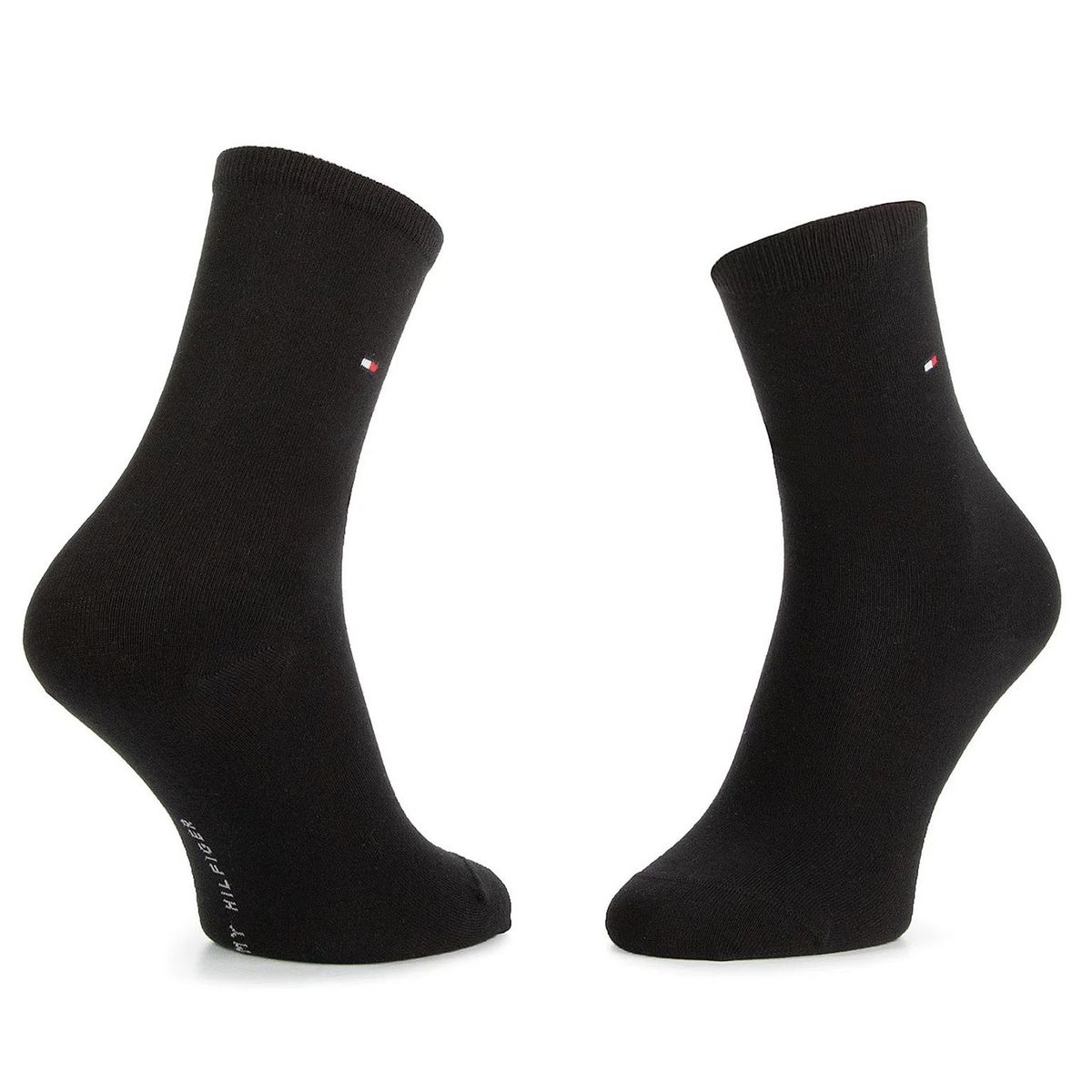 TOMMY HILFIGER - Pack De 2 Calcetines Con Logo Bordado Negro Tommy Hilfiger