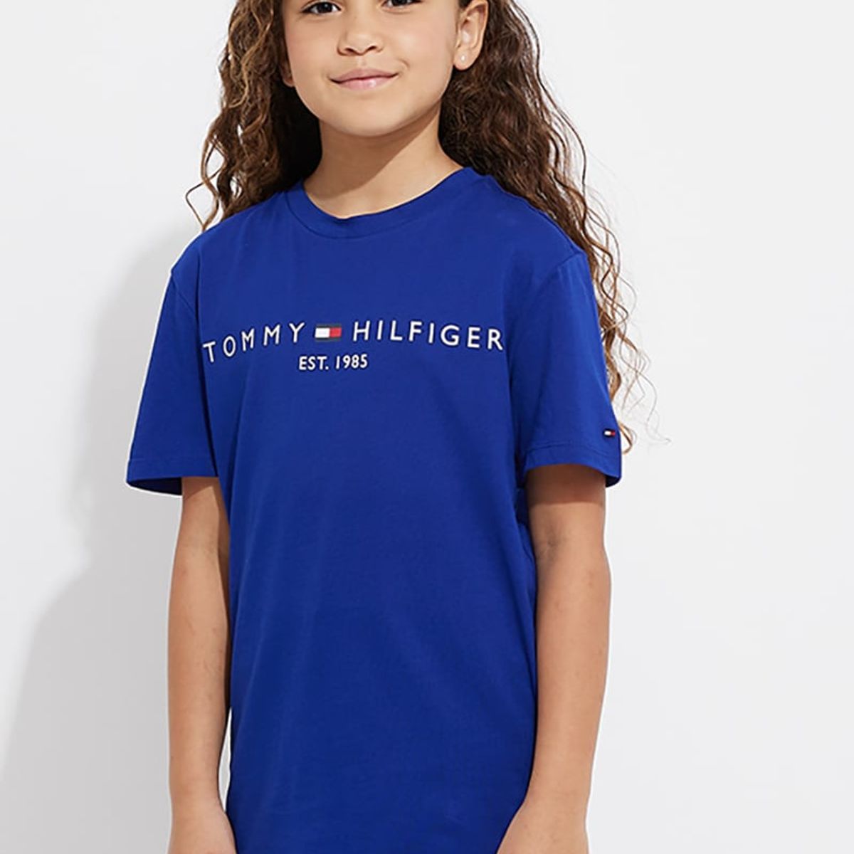 TOMMY HILFIGER - Polera De Niña Essential Con Logo Azul Tommy Hilfiger