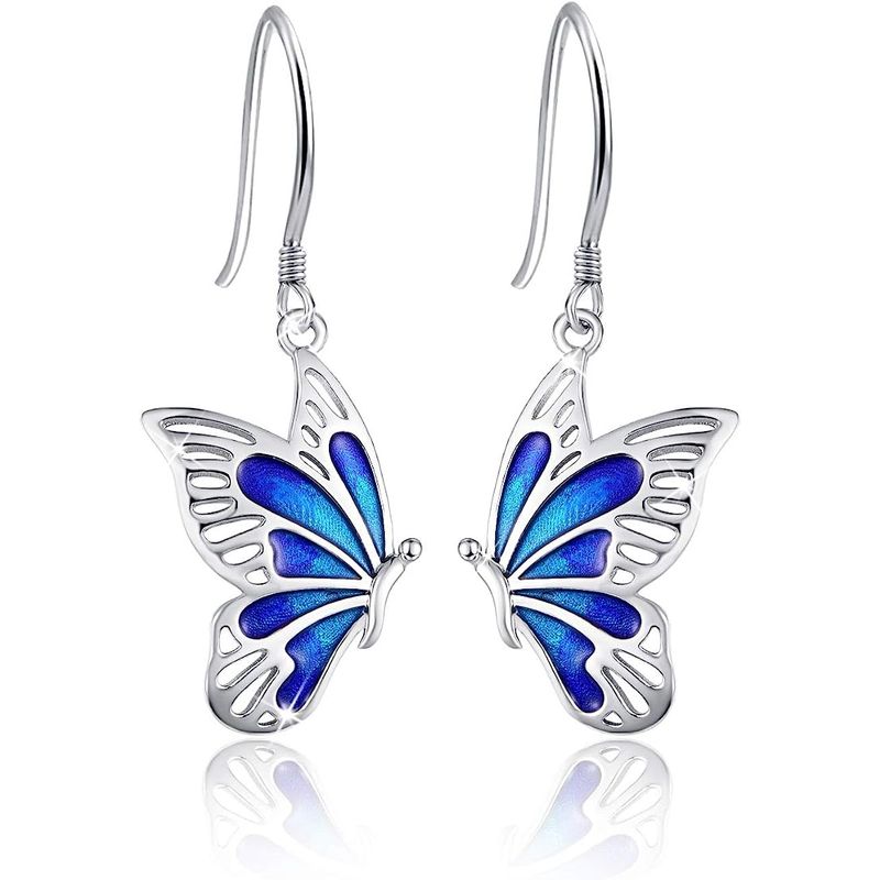 GENERICO - Aros mariposa plata 925 mujer joya juvenil