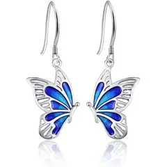 GENERICO - Aros mariposa plata 925 mujer joya juvenil