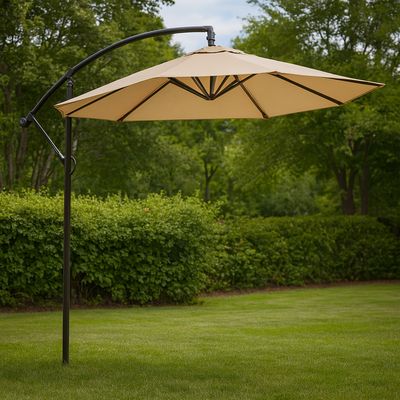 Imagen 2 del producto Quitasol Lateral Café 3mt Soporte Pedestal Extendible Uv