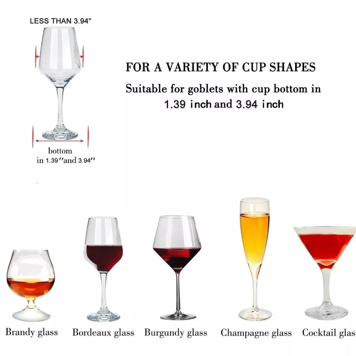 KUANGYE - Rack De Copas De Vino,estante Para Copas De Vino 4 Ranuras