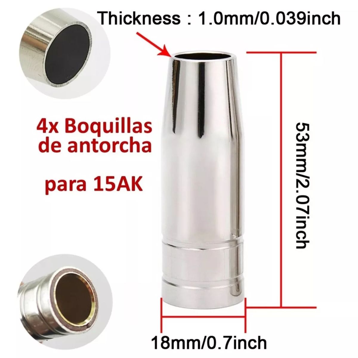KUANGYE - 25 Puntas Boquilla 0.8 A 1.0 Contacto Soldadura Mig Mag /uss