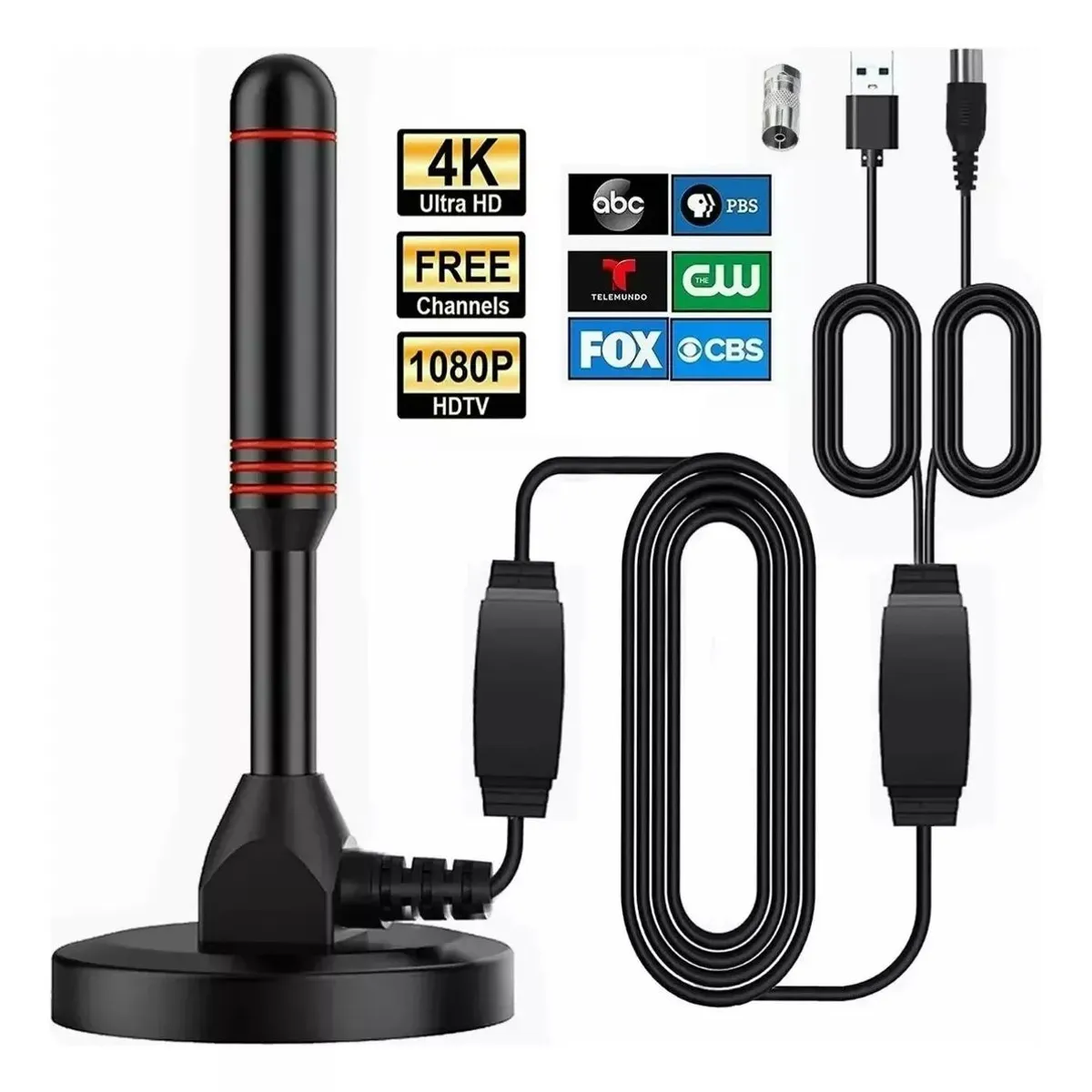 KUANGYE - Antena Tv Digital Hd Abierta Interior Exterior Amplificador