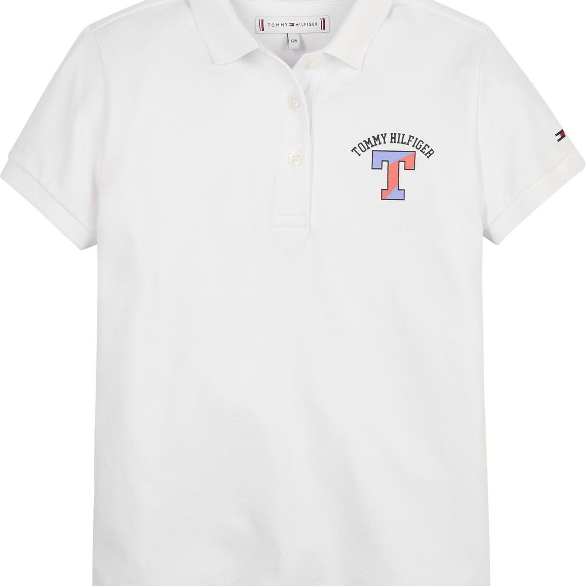 TOMMY HILFIGER - Polo Varsity Con Logo Blanco Niña Tommy Hilfiger