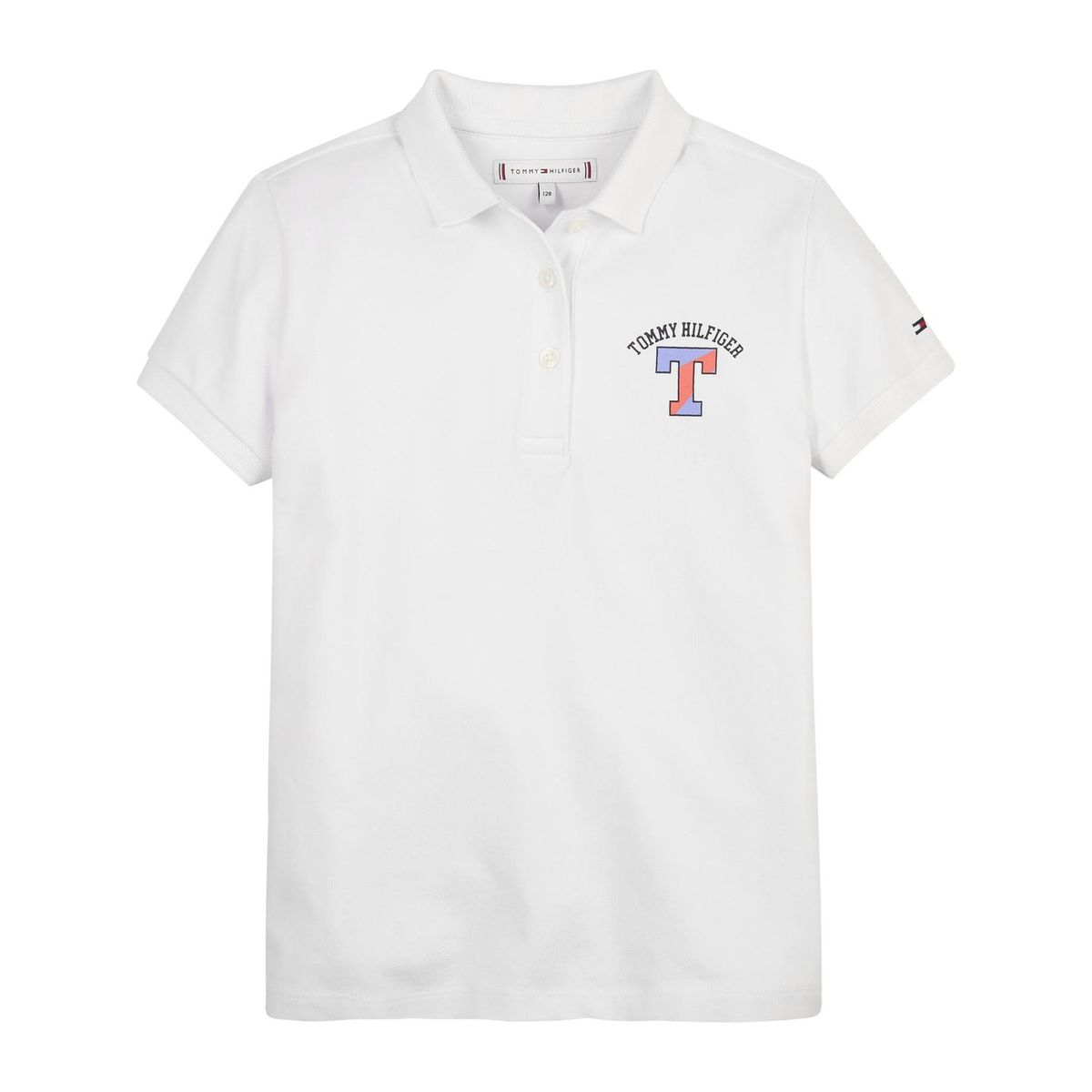 TOMMY HILFIGER - Polo Varsity Con Logo Blanco Niña Tommy Hilfiger