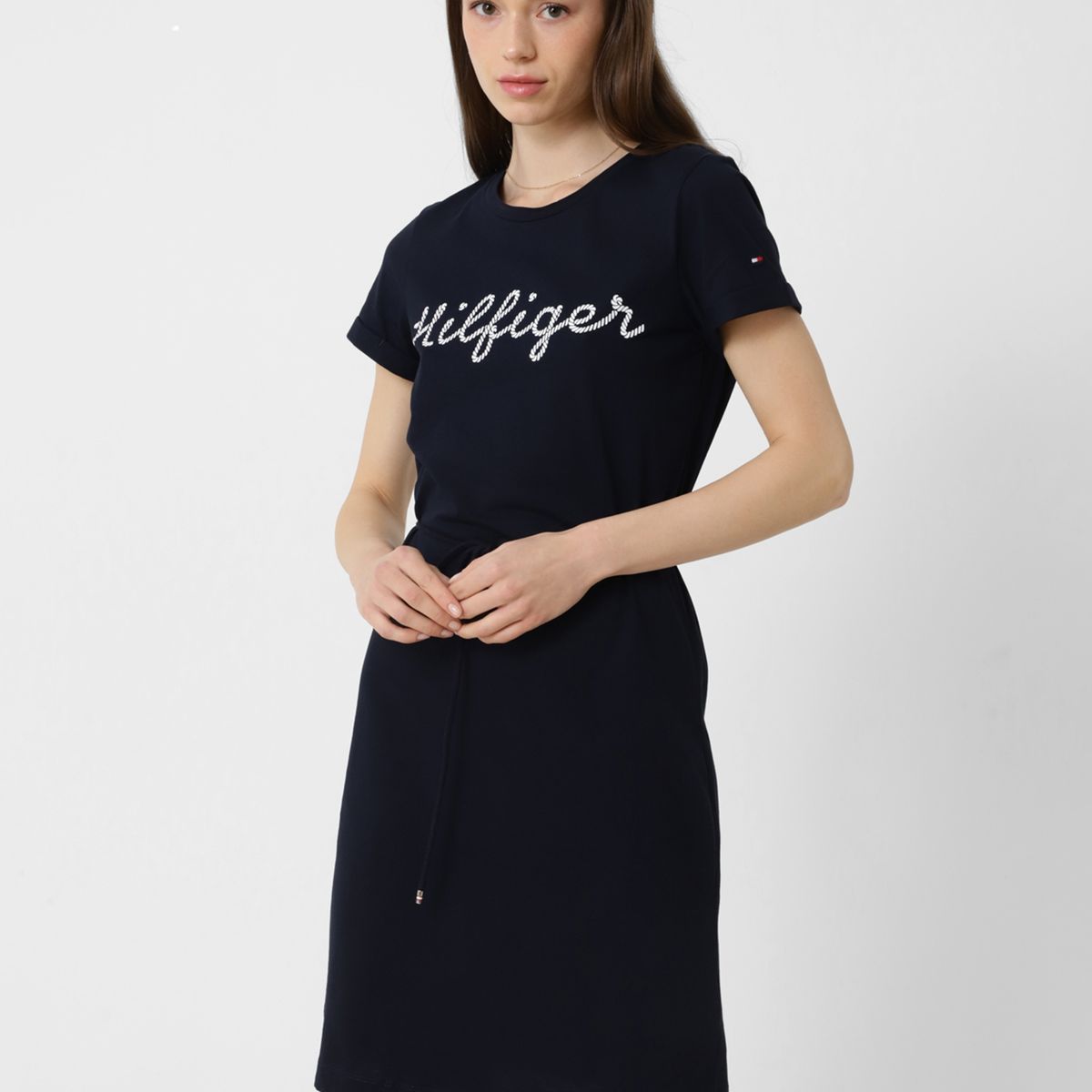 TOMMY HILFIGER - Vestido Regular Print Logo Azul Tommy Hilfiger