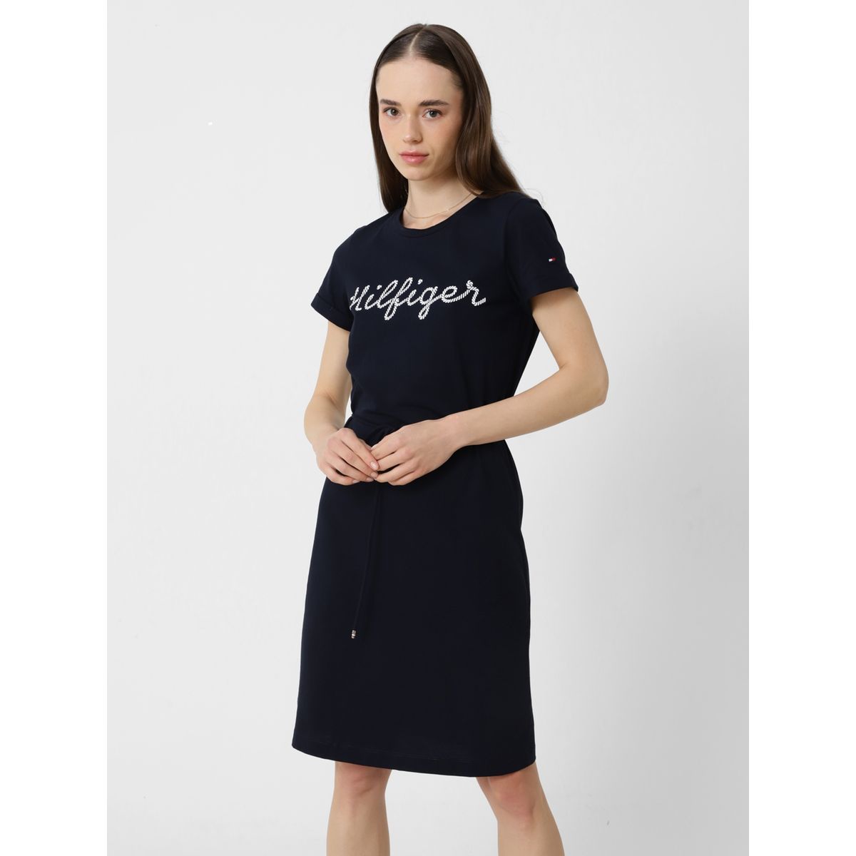 TOMMY HILFIGER - Vestido Regular Print Logo Azul Tommy Hilfiger