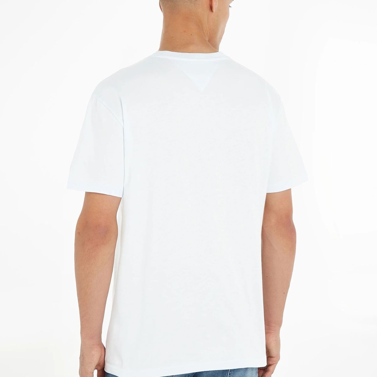 TOMMY HILFIGER - Polera Regular Small Logo Celeste Tommy Jeans.