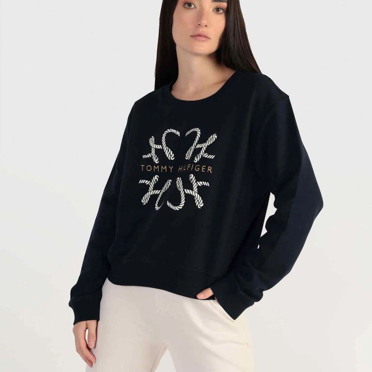 TOMMY HILFIGER - Polerón Modern Con Logo De Cuerda Azul Tommy Hilfiger