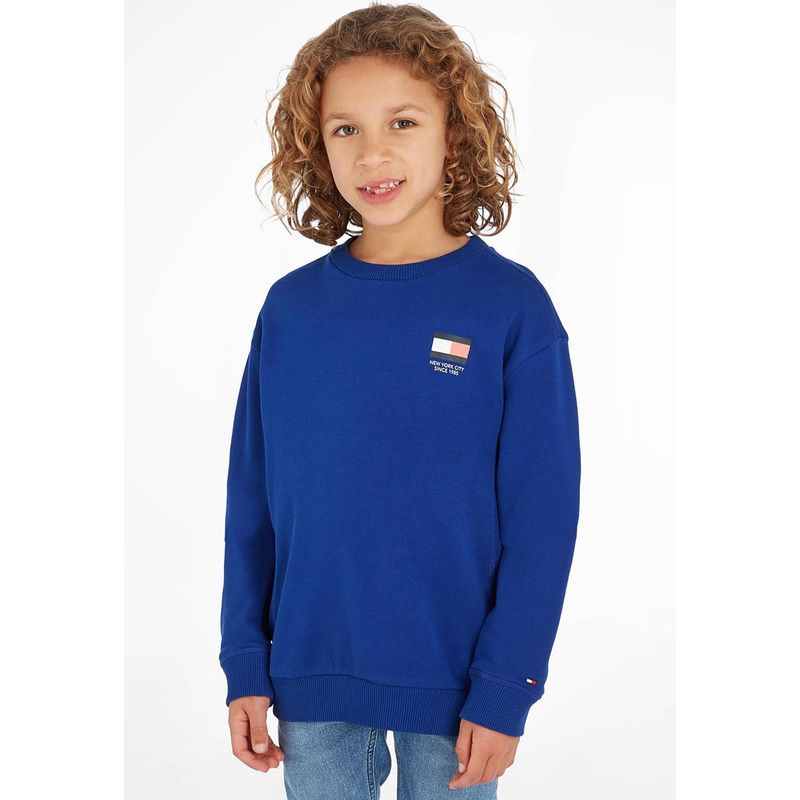 TOMMY HILFIGER - Polerón Multi Flag Logo Azul Tommy Hilfiger Niño