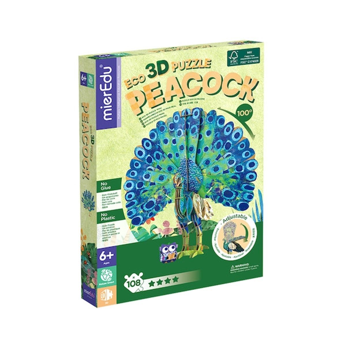 MIEREDU - Puzzle Eco 3D Pavo Real