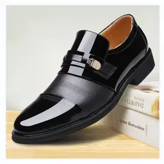 TIOZONEY - Zapatos de cuero para hombre-Negro
