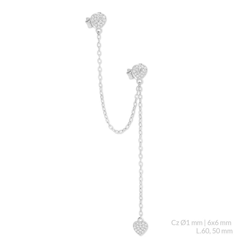 MASSE GIOIELLI - Aros Cadena de Amor Masse Plata Italiana bañada en Rodio