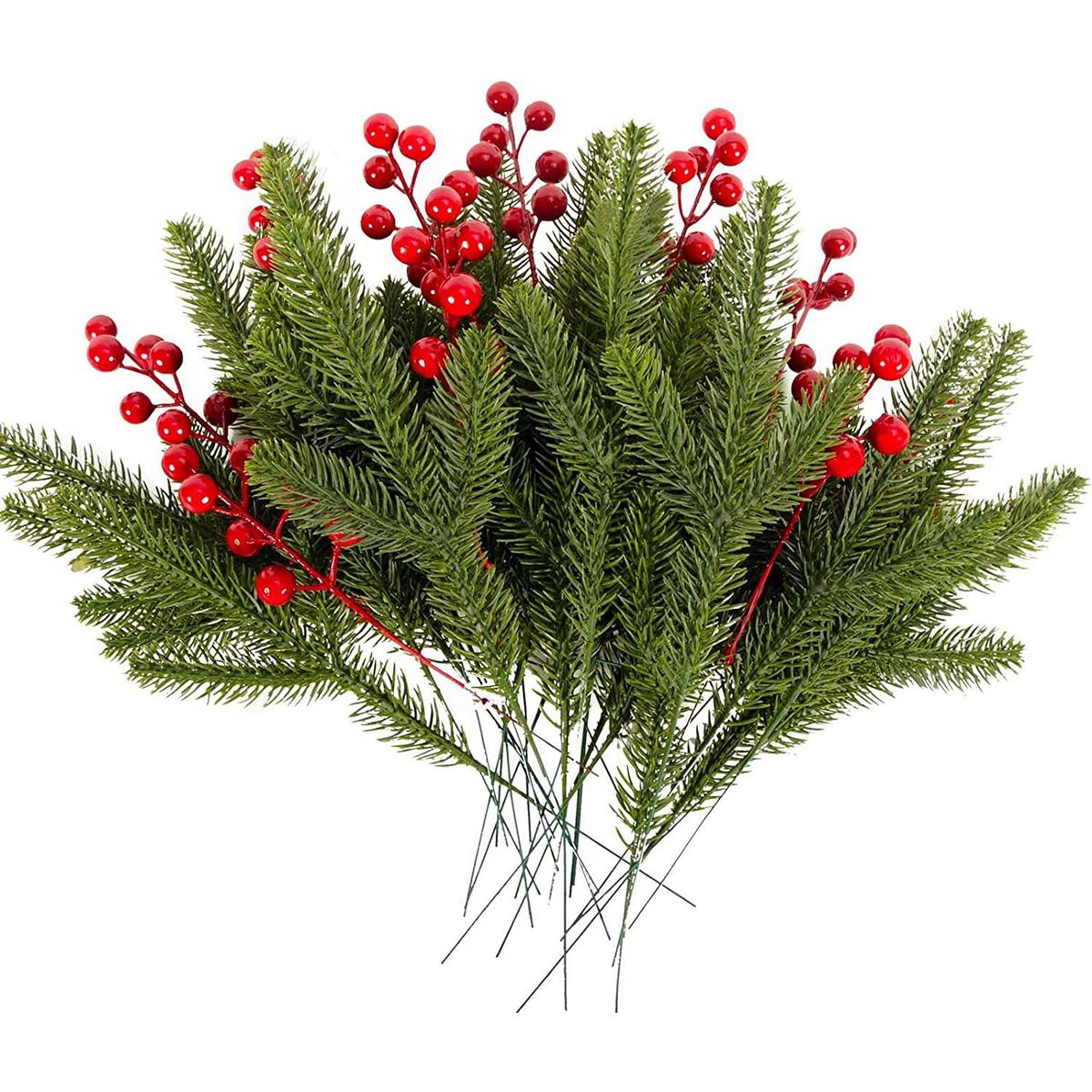 VATYERTY - 30 Piezas Guirnalda De Ramas Artificiales Agujas De Pino Para Navidad