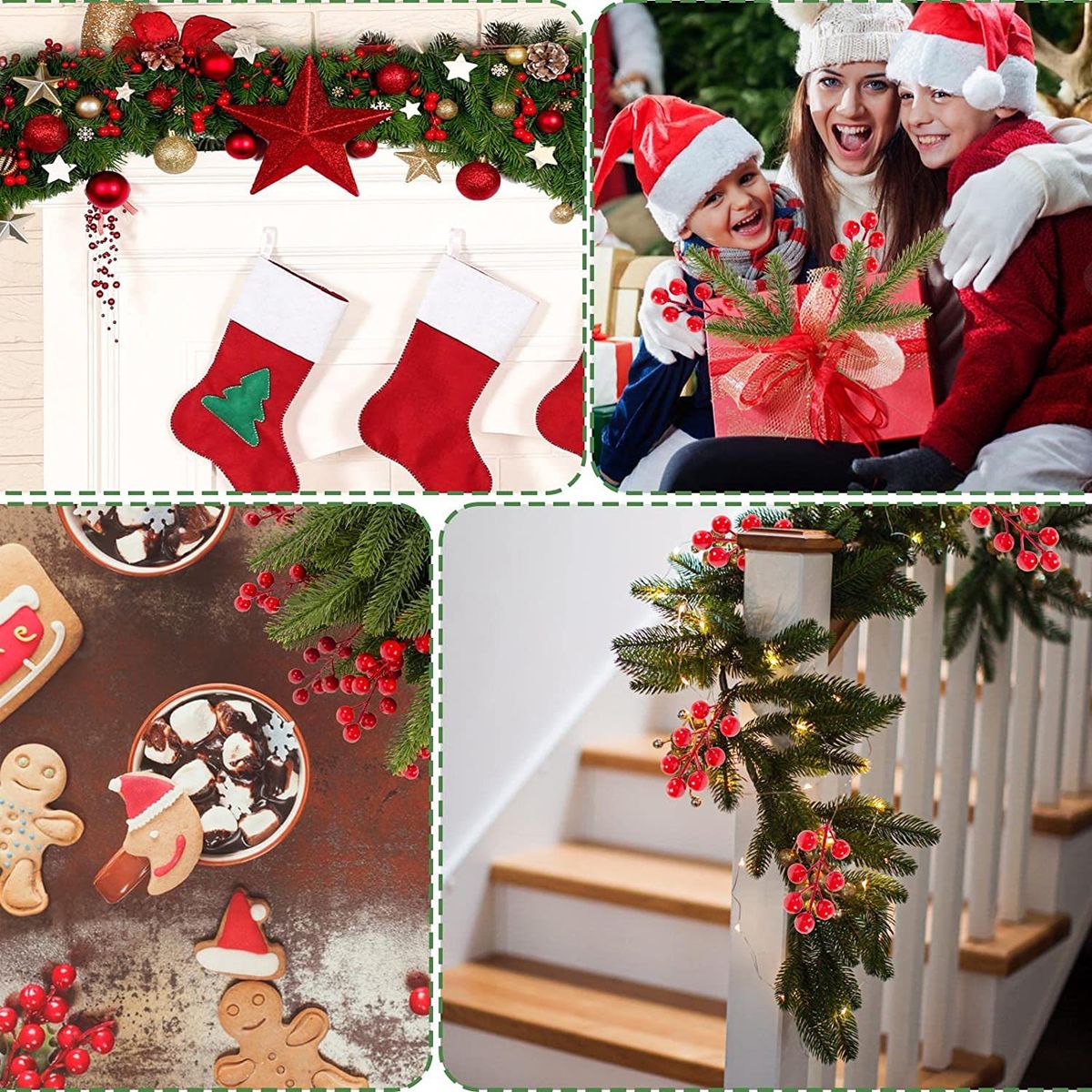 VATYERTY - 30 Piezas Guirnalda De Ramas Artificiales Agujas De Pino Para Navidad