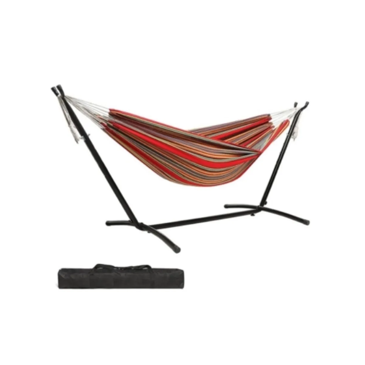 GENERICO - Hamaca Con Soporte Acero Estuche Rojo con Rayas