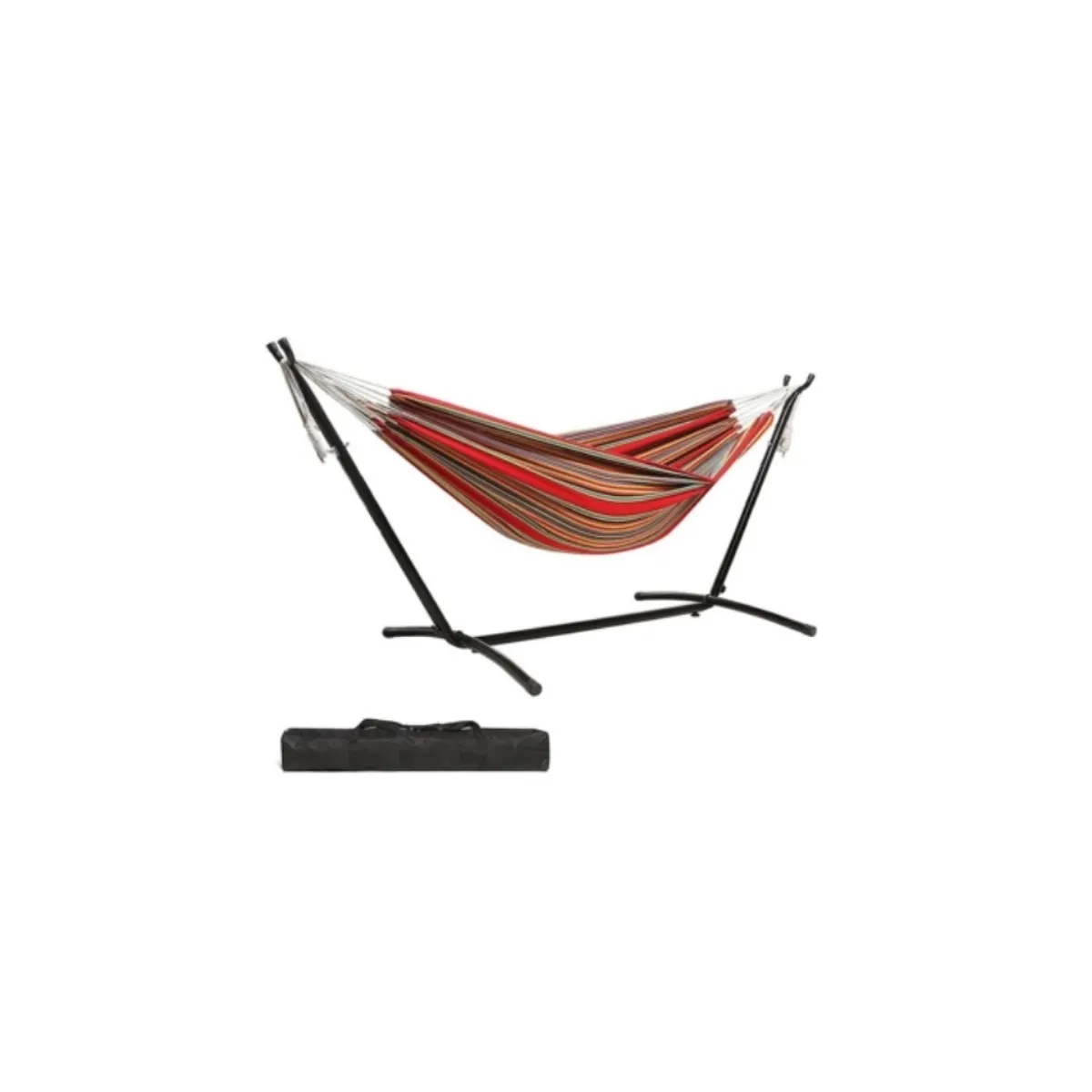 GENERICO - Hamaca Con Soporte Acero Estuche Rojo con Rayas