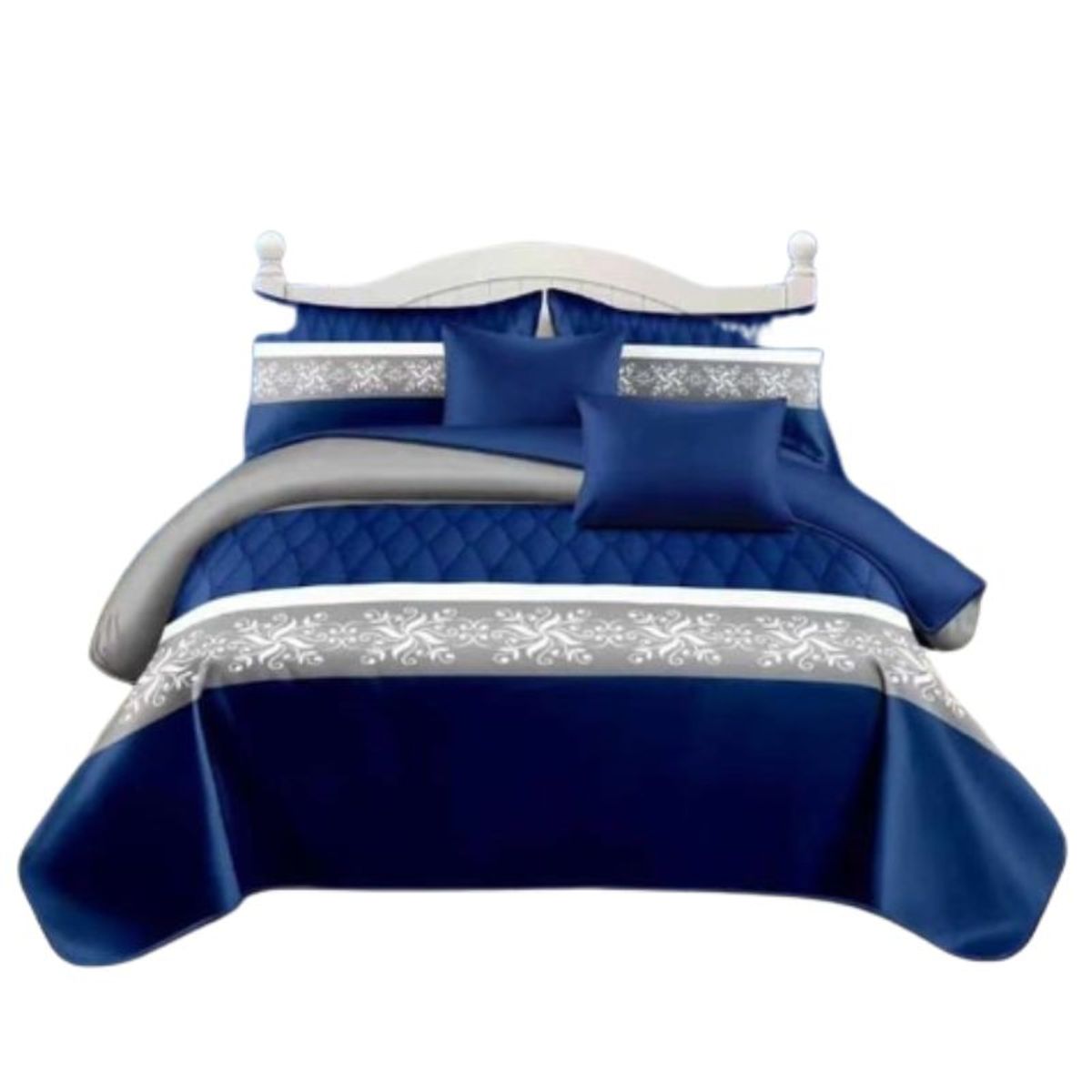 GENERICO - Cubrecama De Verano Quilt 2 Plazas + 2 Cortinas y 2 Sábanas Verano