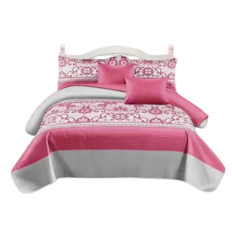 GENERICO - Cubrecama De Verano Quilt 2 Plazas + 2 Cortinas y 2 Sábanas Verano
