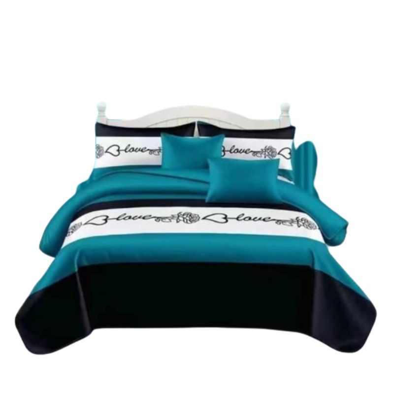 GENERICO - Cubrecama De Verano Quilt 2 Plazas + 2 Cortinas y 2 Sábanas Verano