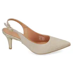 VIZZANO - Zapato Taco Aguja Stiletto Textil Glitter Dorado