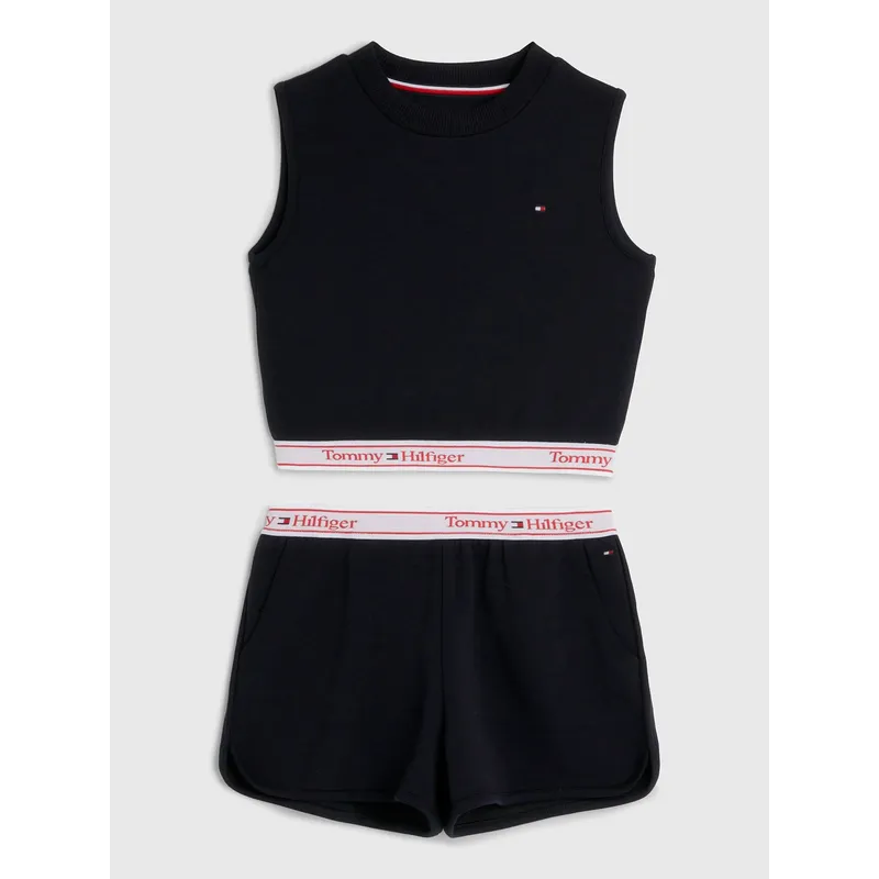 TOMMY HILFIGER - Polera Sin Mangas Y Shorts Azul Niña Tommy Hilfiger