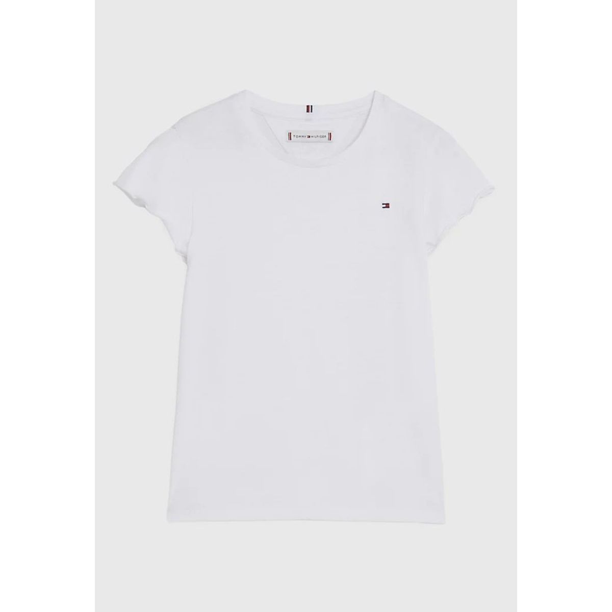 TOMMY HILFIGER - Polera De Niña Essential Con Mangas De Vuelos Blanco Tommy Hilfiger