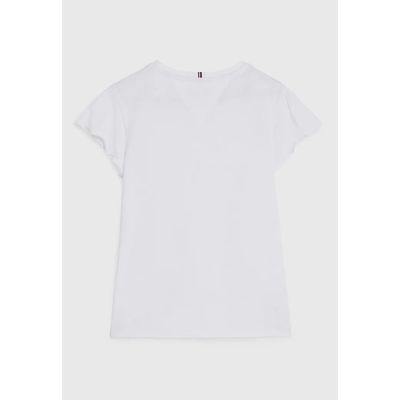 Imagen 2 del producto Polera De Niña Essential Con Mangas De Vuelos Blanco