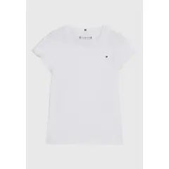 TOMMY HILFIGER - Polera De Niña Essential Con Mangas De Vuelos Blanco