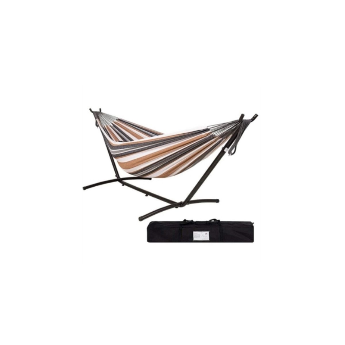 GENERICO - Hamaca Con Soporte Acero Estuche Gris con Rayas